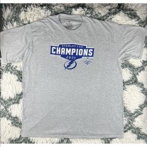Fanatics Men's Tampa Bay Lightning 2021 Stanley Cup Gray T-shirt Size XXL